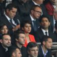 Najat Vallaud-Belkacem et Nicolas Sarkozy - Au Parc des Princes pour le match PSG-Chelsea en quart de final de la Ligue des Champions, à Paris le 2 avril 2014.