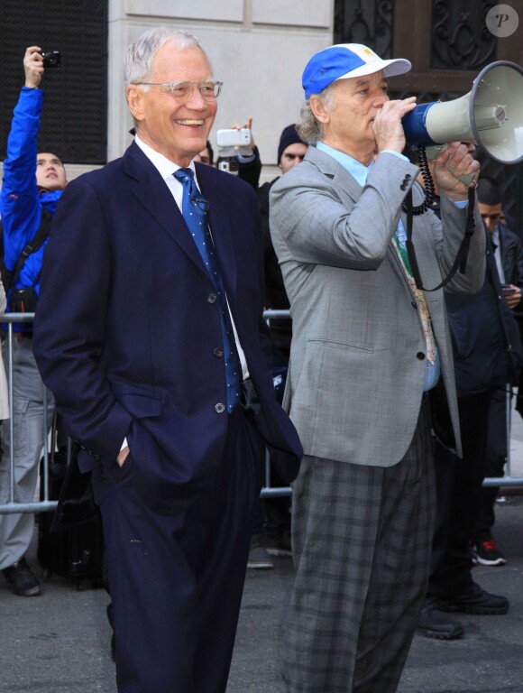 David Letterman et Bill Murray à New York, le 2 avril 2014.