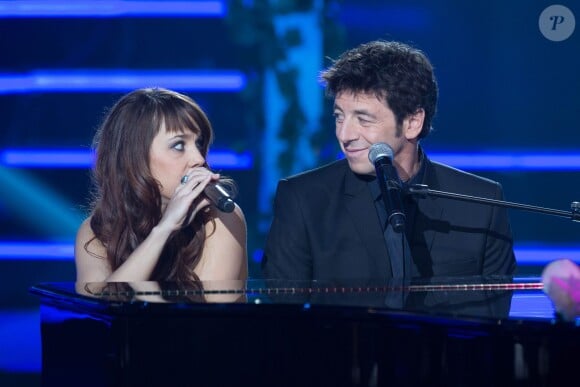 Zaz et Patrick Bruel lors de l'enregistrement de l'émission "Ce soir on chante les tubes 2013" diffusée le 3 janvier 2014 sur TF1