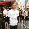 Paul Belmondo au départ du Marathon de Paris le 6 avril 2014, près des Champs-Elysées (Paris).