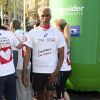 Satya Oblet au départ du Marathon de Paris le 6 avril 2014, près des Champs-Elysées (Paris).