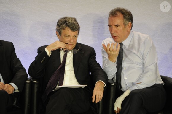 Jean-Louis Borloo et Francois Bayrou à Paris, le 18 janvier 2014.