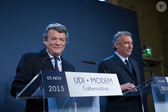 Jean-Louis Borloo et François Bayrou à Paris, le 5 novembre 2013
