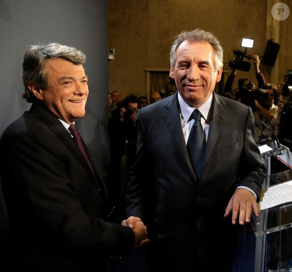 Jean-Louis Borloo et Francois Bayrou à Paris le 5 novembre 2013.