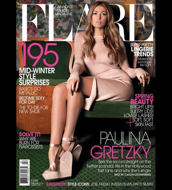 Paulina Gretzky en couverture de Flare Etats-Unis en janvier 2013