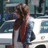 Exclusif - Mila Kunis, enceinte, dans les rues de Studio City, le 7 avril 2014.