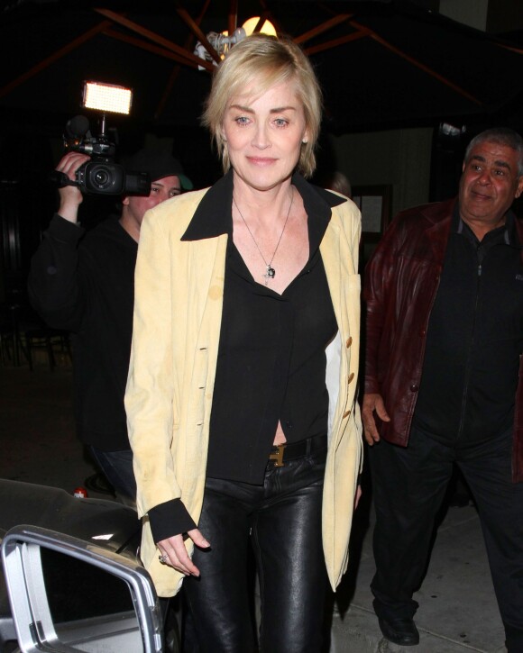 Sharon Stone sortant du restaurant "Craig" à West Hollywood le 21 mars 2014