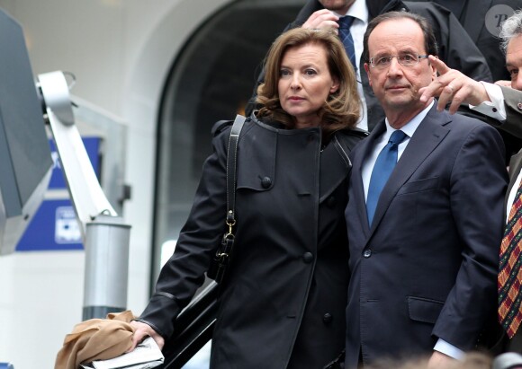 François Hollande et Valérie Trierweiler à Rennes le 4 avril 2012