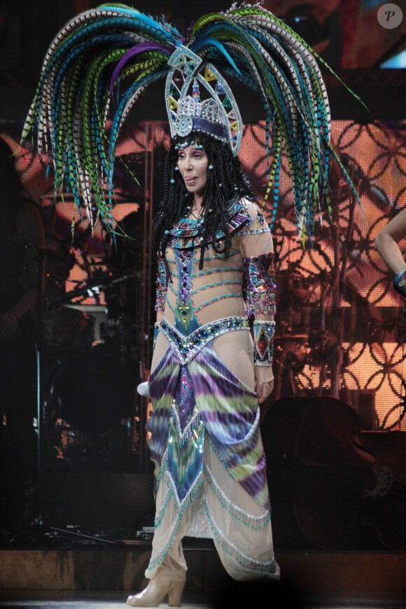 Cher donne un concert à guichet fermé à Boston, le 9 avril 2014.