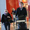 Exclusif - Mary-Kate Olsen et son fiancé Olivier Sarkozy à l'aéroport Roissy-Charles-de-Gaulle pour se rendre à New York après leur séjour à Paris, le 6 avril 2014.