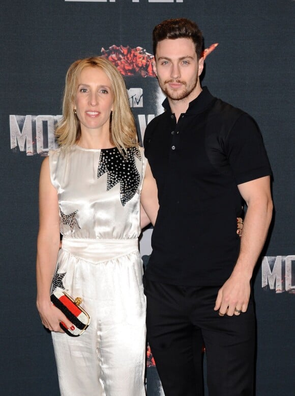 Aaron Taylor-Johnson et Sam Taylor-Wood lors des MTV Movie Award 2014 au Nokia Theatre à Los Angeles, le 13 avril 2014.
