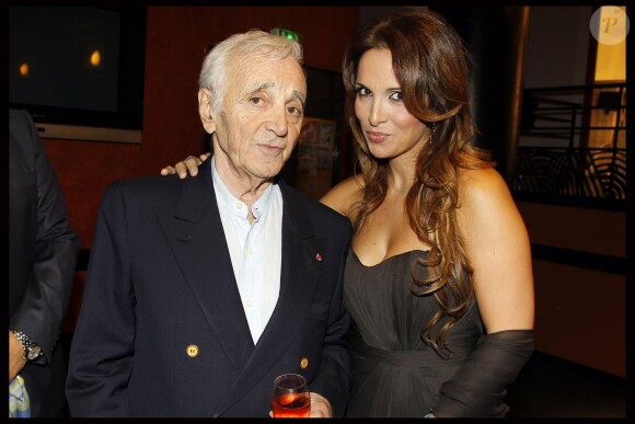 Exclu - Charles Aznavour et Hélène Ségara à l'Olympia à Paris, le 28 septembre 2011.
 