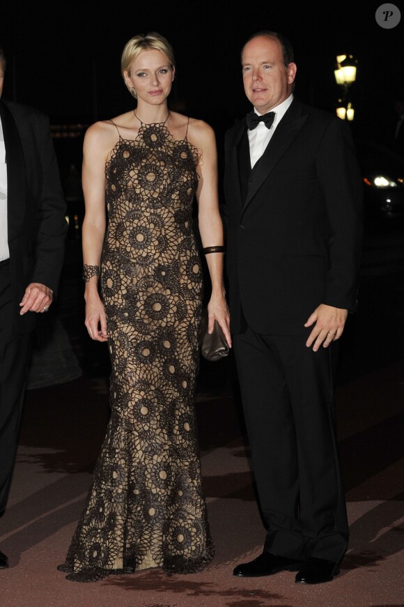 Charlene et Albert de Monaco en septembre 2012 lors du gala South Africa Night.