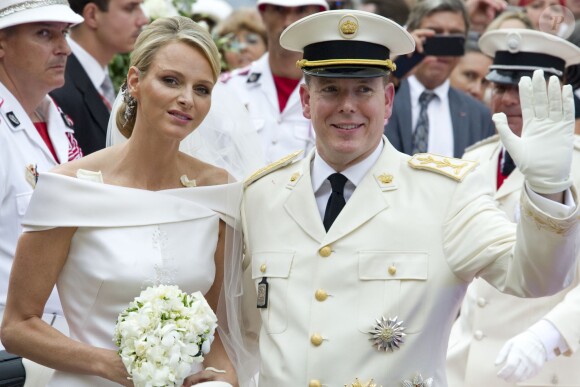 Charlene et Albert de Monaco lors de leur mariage le 2 juillet 2011