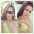  Le selfie d'Ana&iuml;s Zanotti, pris sur une plage de Miami et post&eacute; sur Twitter le 17 mai 2014. 