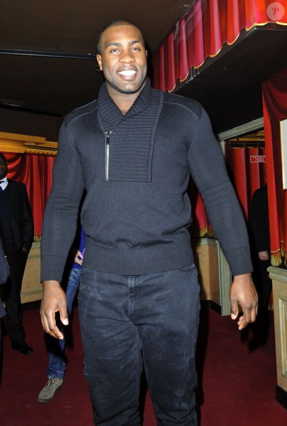 Teddy Riner au musée Grevin à Paris le 11 février 2013.