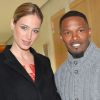 Exclusif - Pauline Lefèvre posant avec Jamie Foxx à la demande de l'acteur américain, à l'occasion du passage de l'acteur à Paris pour la promotion du film "The Amazing Spider-Man : Le destin d'un héros", le 11 avril 2014.