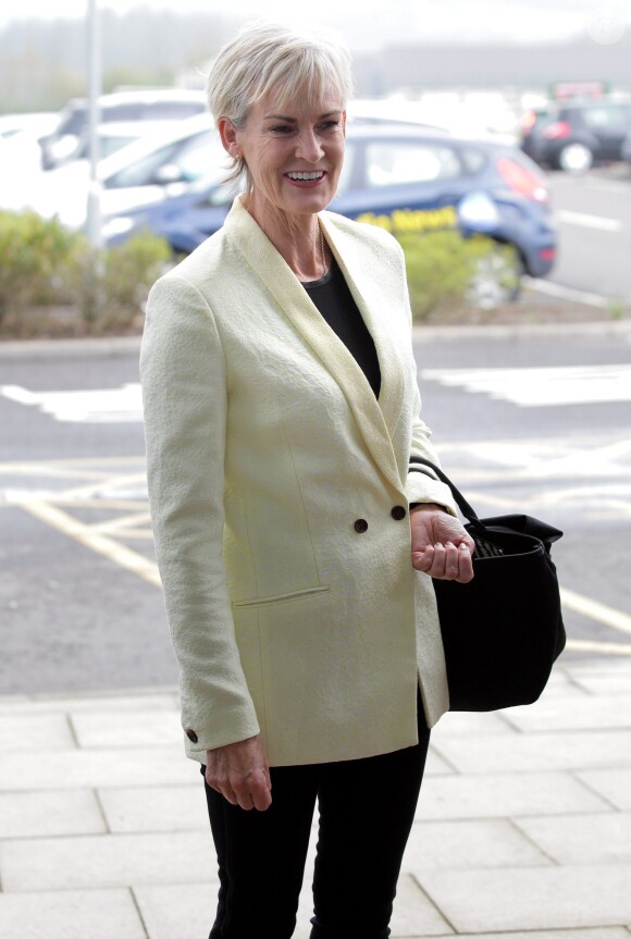 Judy Murray (maman) lors de la remise du titre de citoyen d'honneur de la ville de Sterline (Ecosse) à Andy Murray, le 23 avril 2014. 