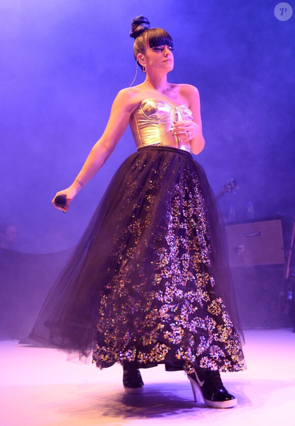 Lily Allen en concert au Shepherd's Bush Empire de Londres, le 28 avril 2014.