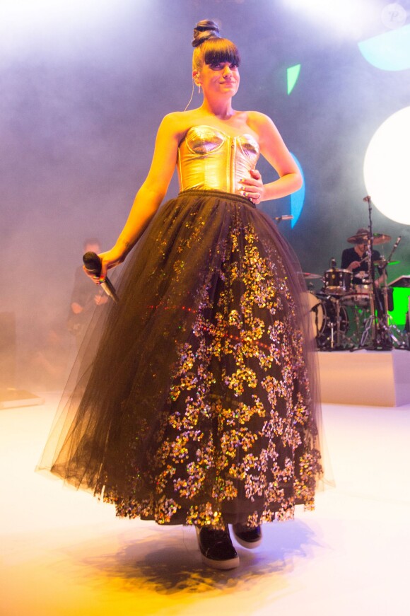 Lily Allen en concert au Shepherd's Bush Empire de Londres, le 28 avril 2014.