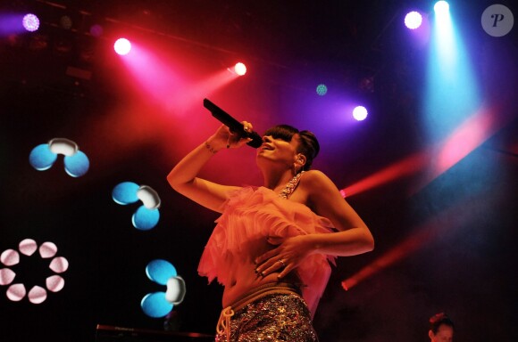 Lily Allen en concert au Shepherd's Bush Empire de Londres, le 28 avril 2014.
