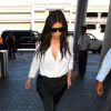 Kim Kardashian à l'aéroport de Los Angeles, s'apprête à s'envoler pour Paris. Le 29 avril 2014.
