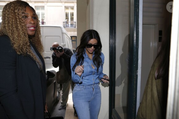 Serena Williams et Kim Kardashian se rendent chez Balmain, au 44 rue François 1er. Paris, le 30 avril 2014.