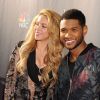 La chanteuse Shakira et le chanteur Usher arrivent à la soirée "NBC's The Voice" à Hollywood. Le 3 avril 2014.