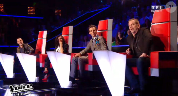 Le jury de The Voice (The Voice 3, émission diffusée le samedi 26 avril 2014 sur TF1.)