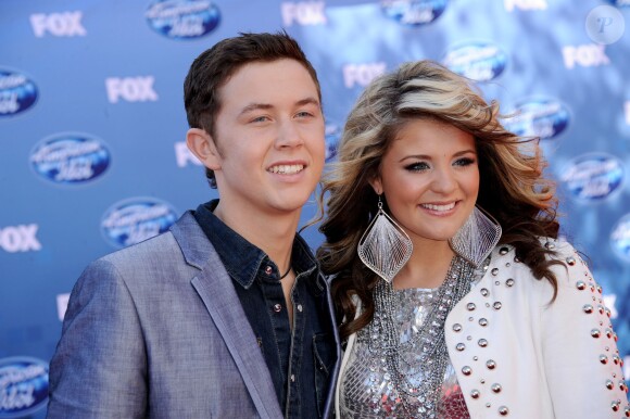 Scotty McCreery et Lauren Alaina lors de la finale d'American Idol au Nokia Theatre de Los Angeles, le 25 mai 2011.