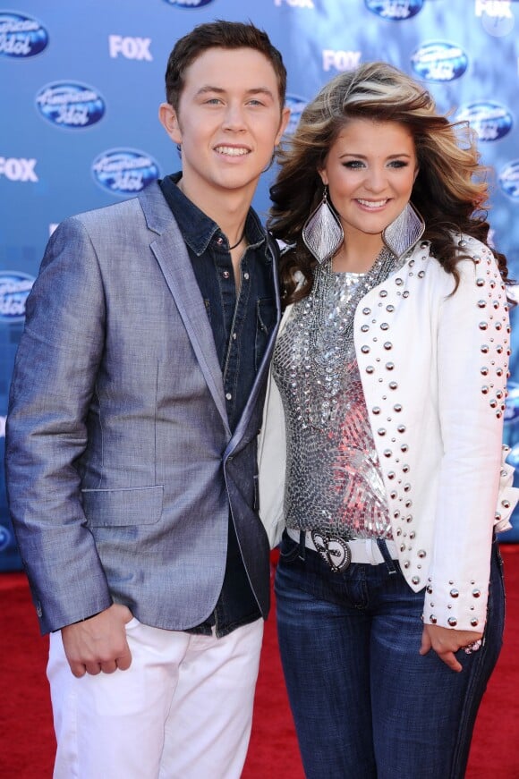 Scotty McCreery et Lauren Alaina lors de la finale d'"American Idol" saison 10 au Nokia Theatre de Los Angeles, le 25 mai 2011.