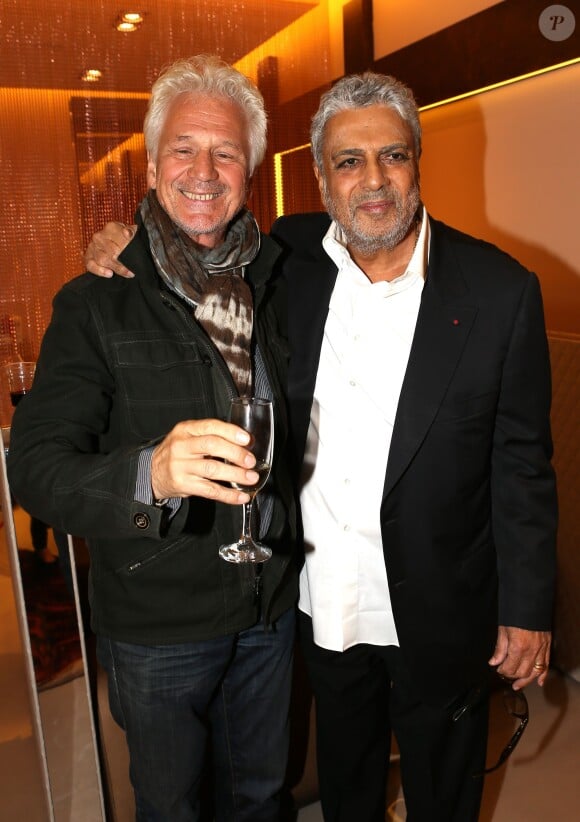 Enrico Macias et Gérard Lenorman - Inauguration du nouveau salon de coiffure de Sarah Guetta à Paris, le 12 septembre 2013.