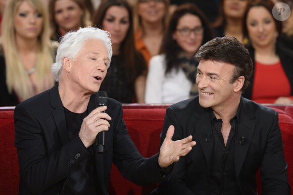 Gérard Lenorman et Tony Carreira - Enregistrement de l'émission "Vivement dimanche" à Paris le 26 février 2014.