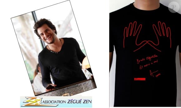 T-Shirt caritatif dédicacé par Amir Haddad de The Voice 3, au profit des actions de l'association Zégué Zen