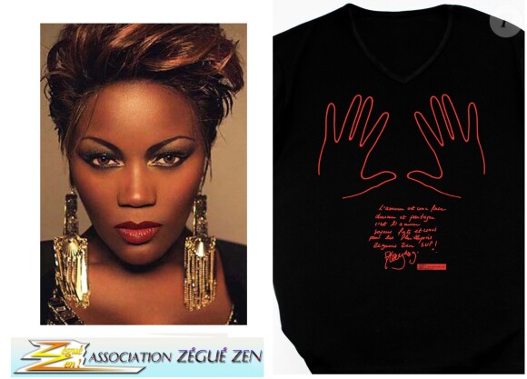 T-Shirt caritatif dédicacé par Stacey King de The Voice 3, au profit des actions de l'association Zégué Zen