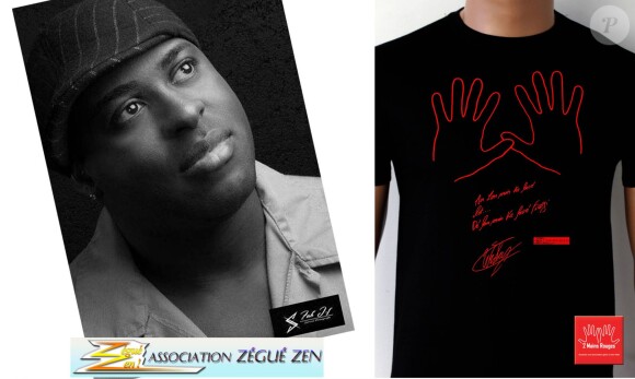 T-Shirt caritatif dédicacé par Wesley de The Voice 3, au profit des actions de l'association Zégué Zen