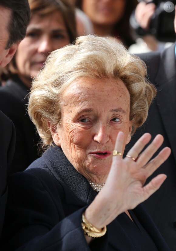 Bernadette Chirac assiste à l'inauguration de l'Institut Claude Pompidou consacré à la recherche sur la maladie d'Alzheimer à Nice, le 10 mars 2014.