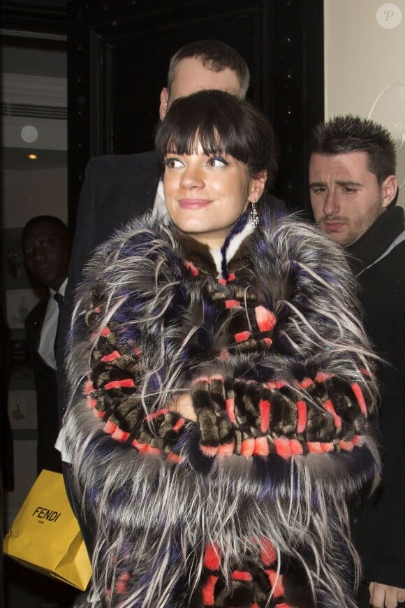 Lily Allen se rend à la soirée Fendi à Londres le 1er mai 2014.