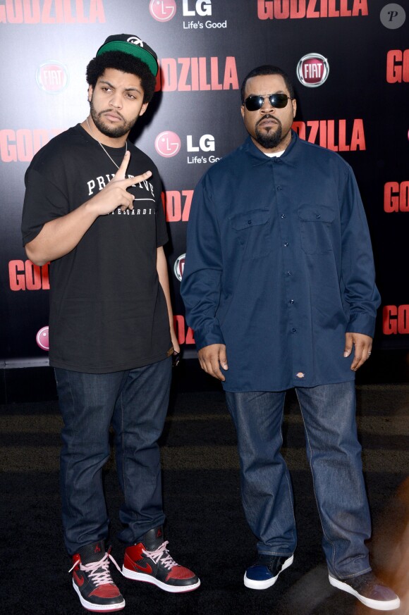 Lill Ice et Ice Cube à la première de Godzilla au Dolby Theatre à Los Angeles, le 8 mai 2014.