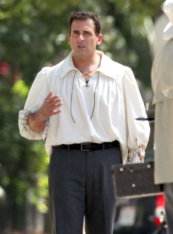 Steve Carrell sur le tournage du film "Alexander And The Terrible, Horrible, No Good, Very Bad Day" à Pasadena, le 4 septembre 2013.
