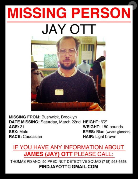 James Ott, dit Jay, a été retrouvé mort dans l'East River à New York. Il était disparu depuis le samedi 22 mars.