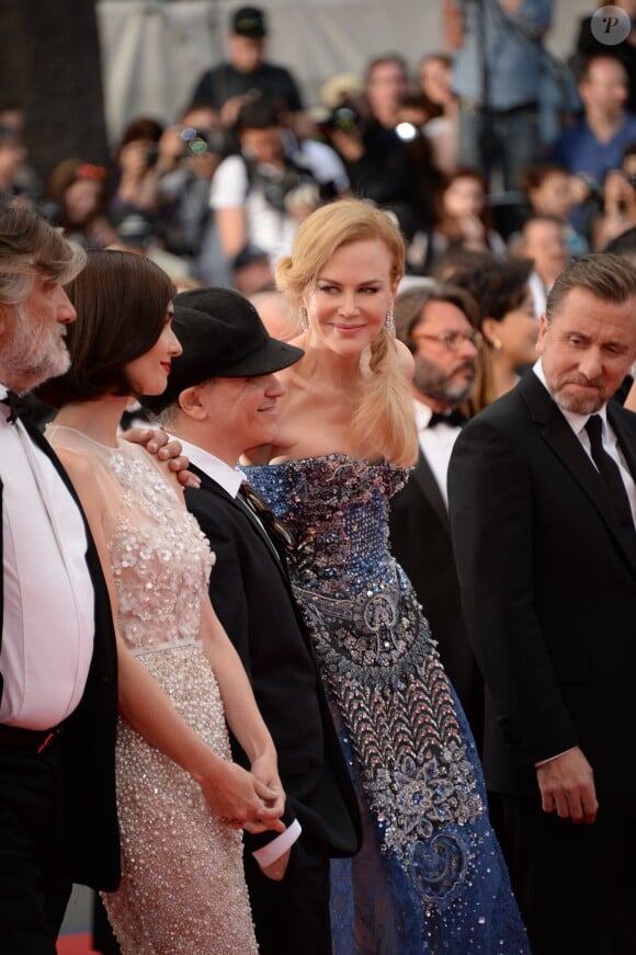 Pierre-Ange Le Pogam, Jeanne Balibar, Tim Roth, Olivier Dahan, Nicole Kidman, Paz Vega - Montée des marches du film "Grace de Monaco" pour l'ouverture du 67e Festival du film de Cannes le 14 mai 2014.