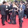 Philippe Lacheau, Clotilde Courau (Princesse de Savoie), Tark Boudali et Enzo Tomasini - Montée des marches du film "Dragon 2" lors du 67e Festival du film de Cannes le 16 mai 2014