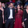 Jeffrey Dean Morgan et Eva Green (portant une robe Elie Saab) - Montée des marches du film "The Salvation" lors du 67e Festival du film de Cannes le 17 mai 2014
