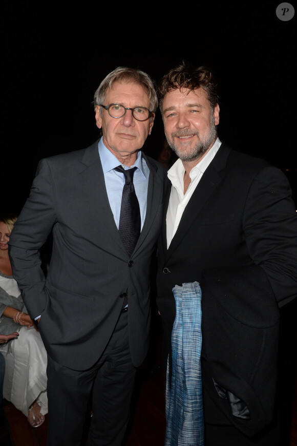 Harrison Ford et Russell Crowe - Soirée Vanity Fair Armani à l'Eden Roc au cap d'Antibes le 17 mai 2014