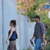 Mila Kunis (enceinte) et Ashton Kutcher à Los Angeles, le 18 mai 2014.