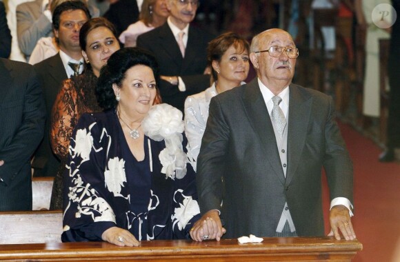 Montserrat Caballé au mariage de sa fille en 2006.