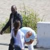 Vin Diesel et Tyrese Gibson sur le tournage de Fast & Furious 7 à Malibu, Los Angeles, le 20 mai 2014.