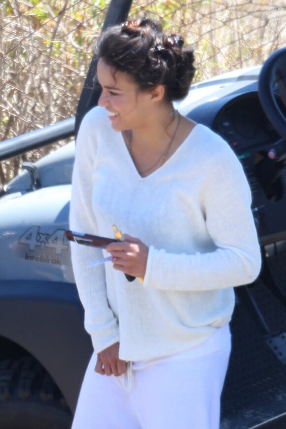 Michelle Rodriguez sur le tournage de Fast & Furious 7 à Malibu, Los Angeles, le 20 mai 2014.