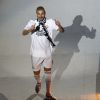 Karim Benzema fête la victoire en Ligue des champions au stade Bernabeu à Madrid en Espagne le 25 mai 2014. 